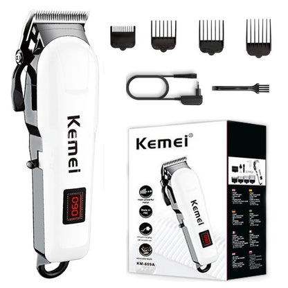 Original Kemei Powerful Rechargeable Hair Clipper Adjustable Electric Beard Hair Trimmer