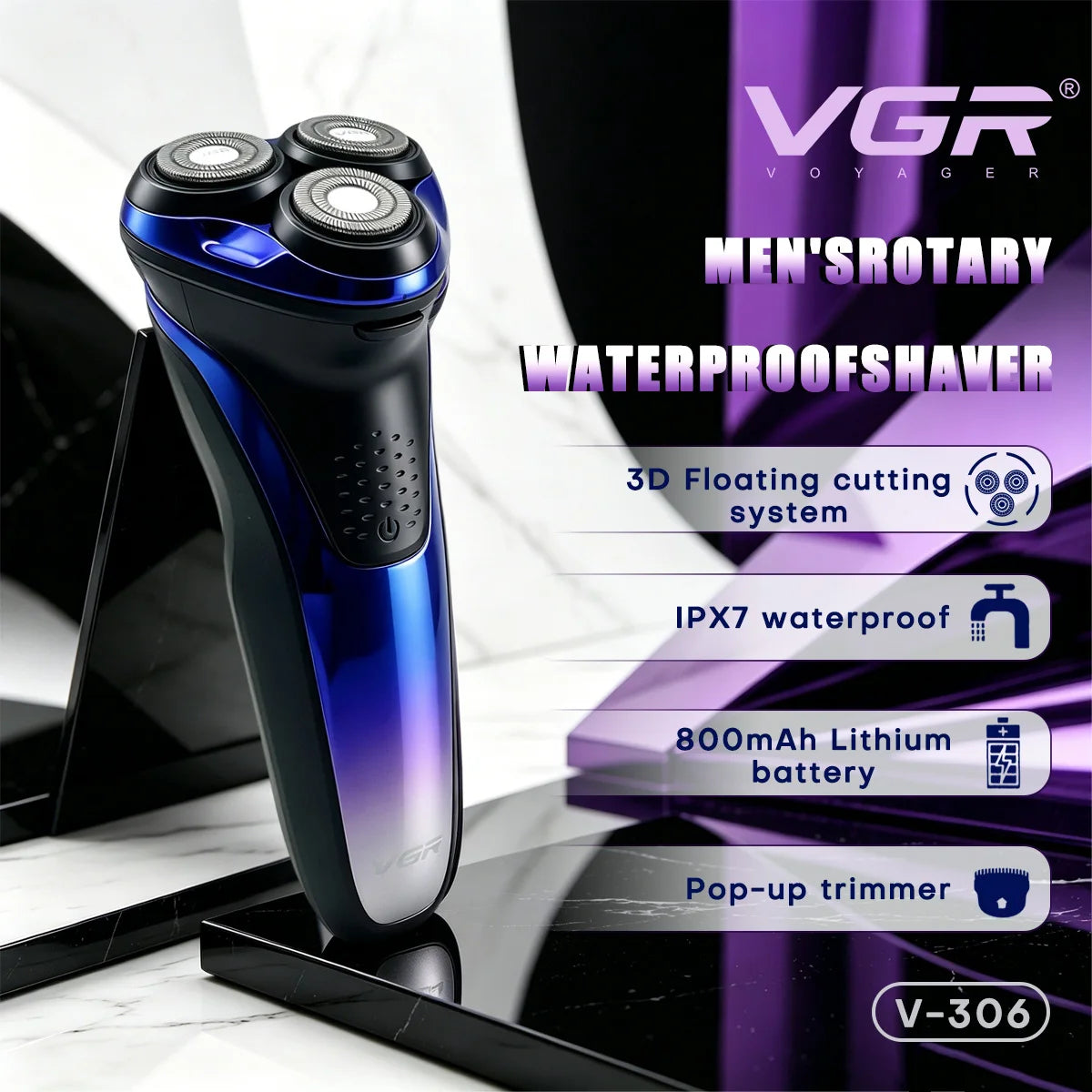 VGR Shaver Electric Razor Professional Shaving Machine V-306