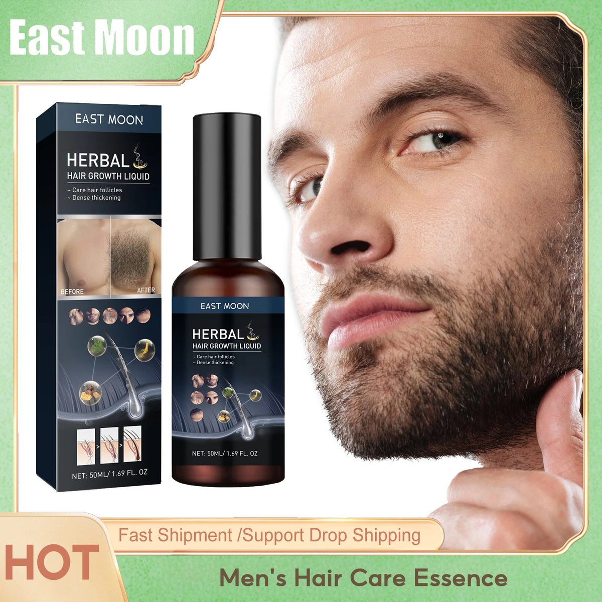 Hair Growth Serum Chest Body Hair Mustache Regrowth