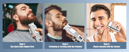 Hair Clippers Professional Cordless for Men, Electric Foil Shavers Set