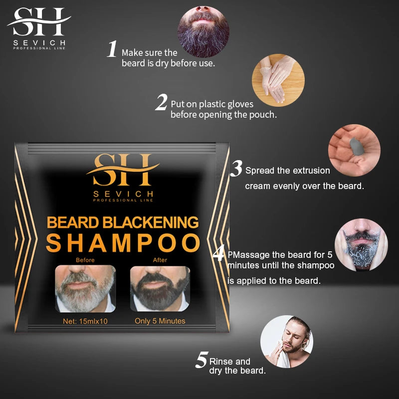 Natural Hair Dye Black Beard Shampoo Beard Coloring