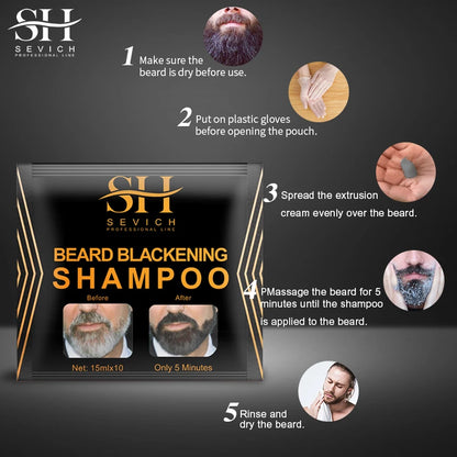 Natural Hair Dye Black Beard Shampoo Beard Coloring