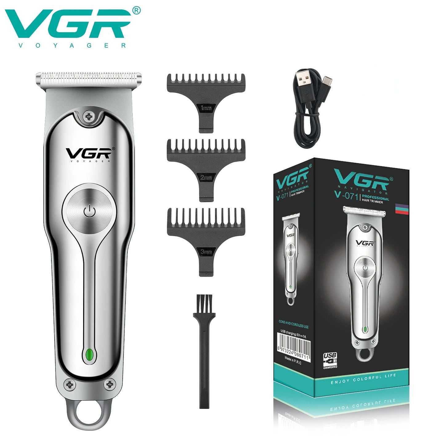 VGR Hair Trimmer Professional Hair Clipper Wireless Hair Cutting V-071