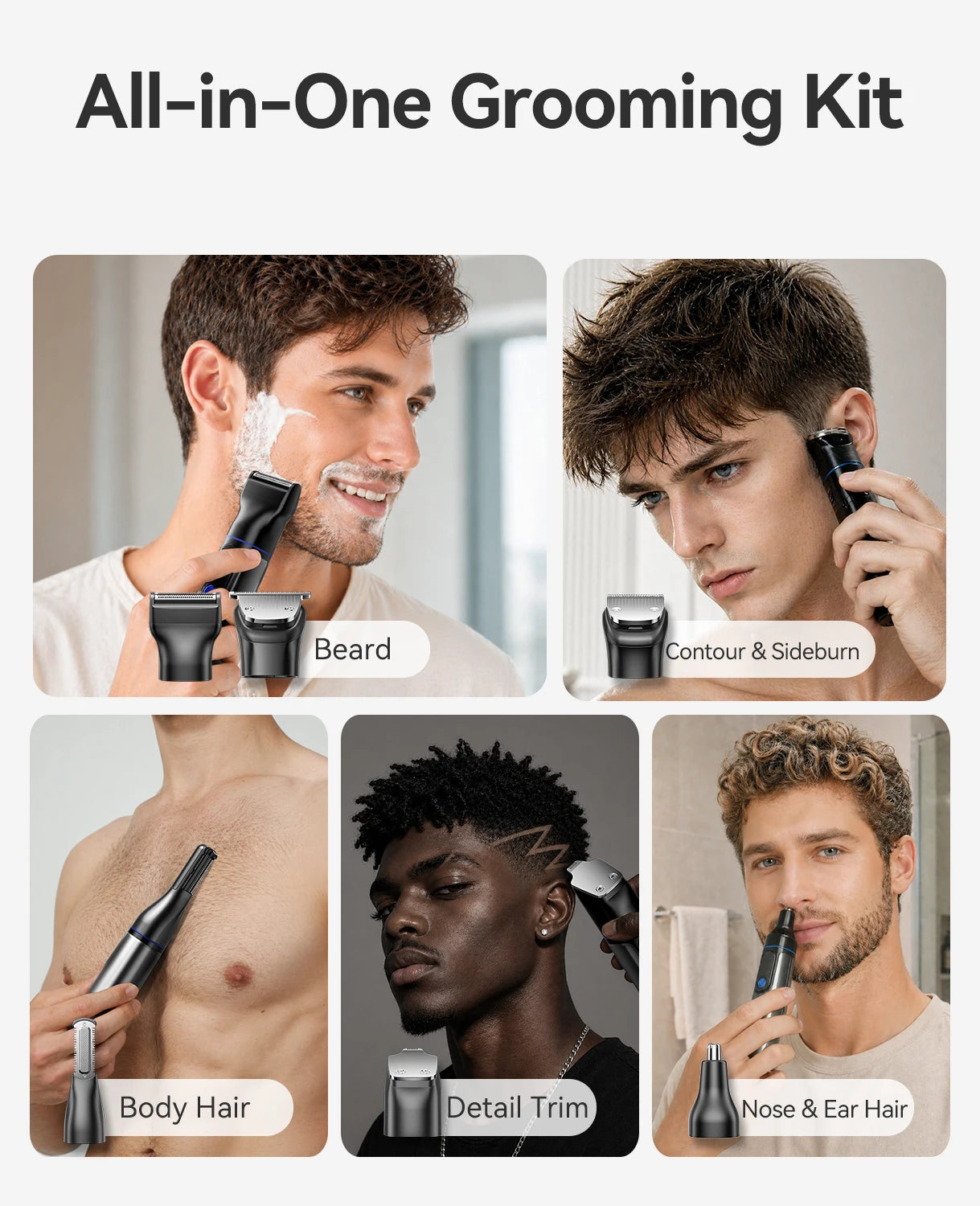 S38 Electric Hair Trimmer for Men 6 in 1 Body Hair Shaver