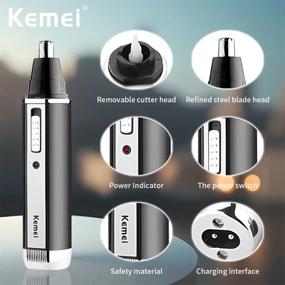 Kemei KM-6630 4 in 1 Nose Eyebrow Hair Beard Trimmer for Men