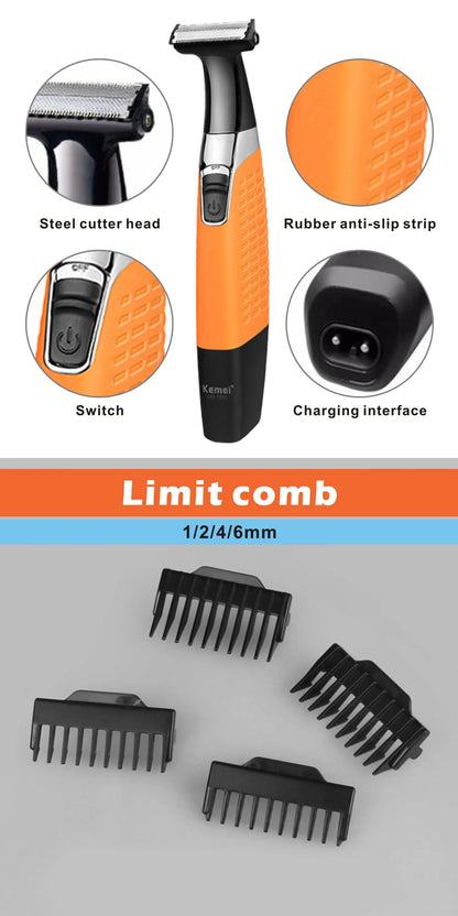 Kemei KM-1910 Waterproof Electric Shaver Eyebrow Trimmer