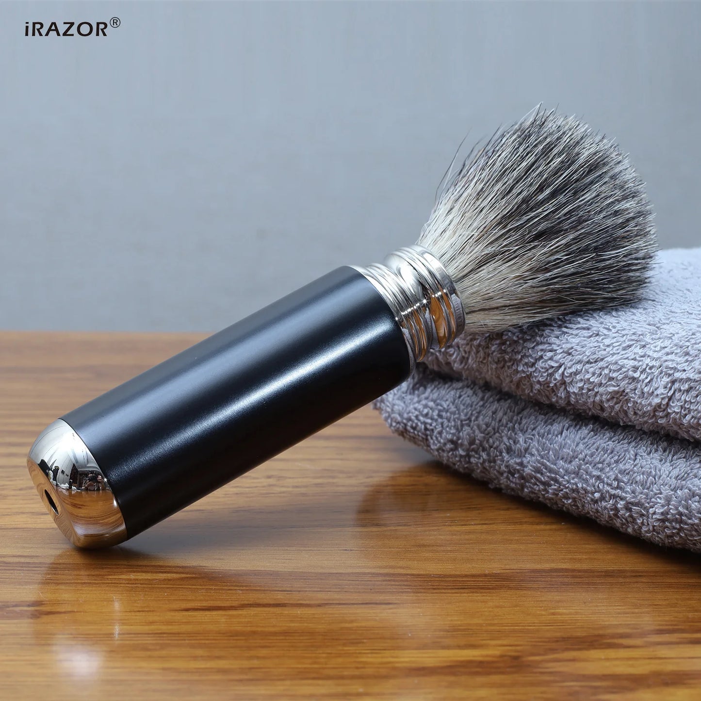 Men's Badger Hair Shaving Brush with Aluminum Tube Holder