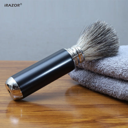 Men's Badger Hair Shaving Brush with Aluminum Tube Holder