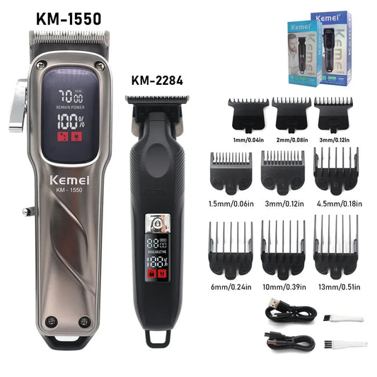 KEMEI Km-1550 Professional Hair Clipper for Men LED Display