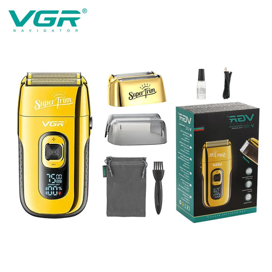 VGR Rechargeable 3-Speed Electric Shaver For Men Barber Hair Shaver