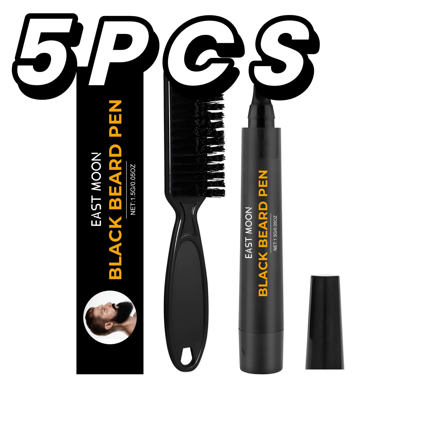 Instant Beard Filler Pen With Brush Comb Disposable