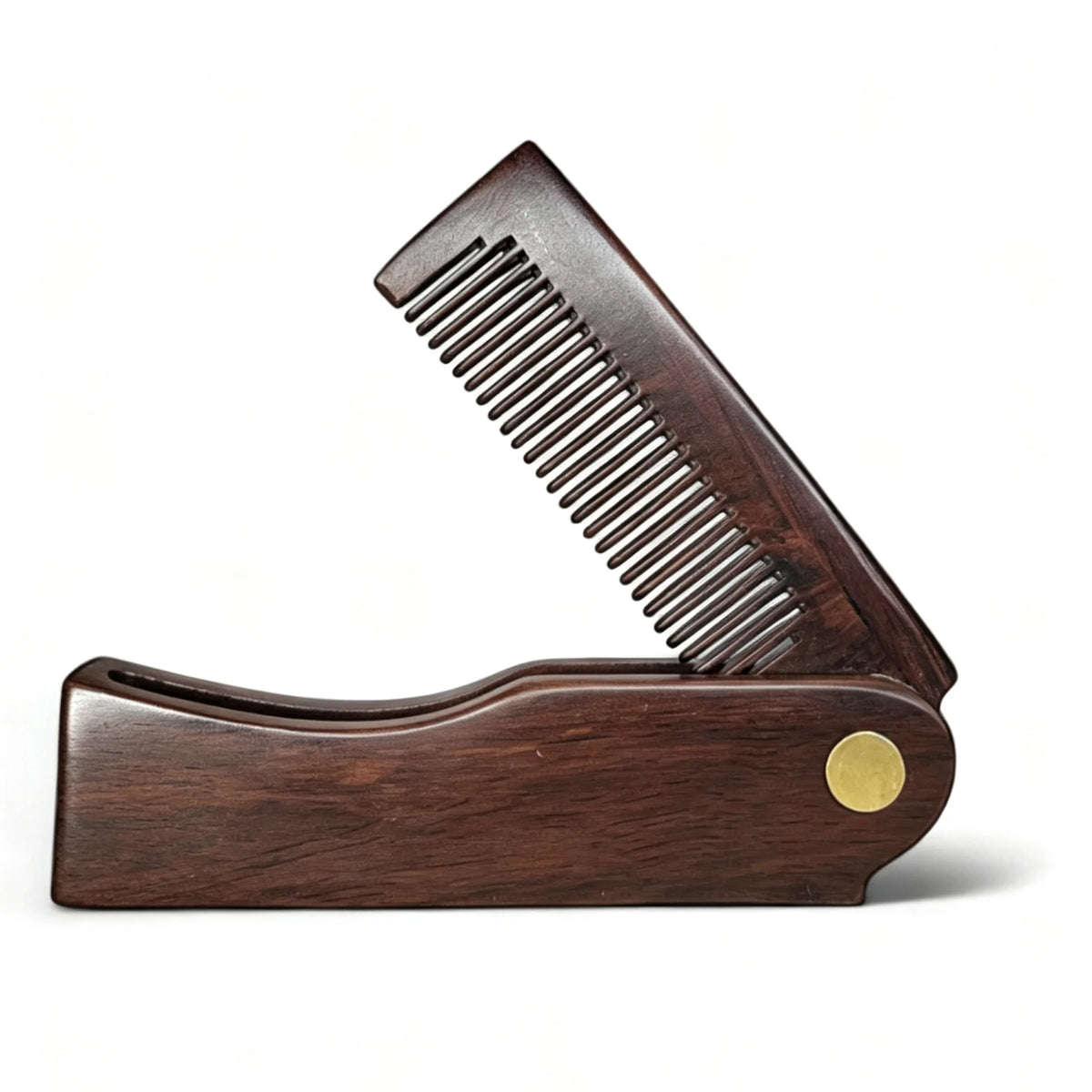 Folding Comb Premium Natural Dark Sandalwood Wooden