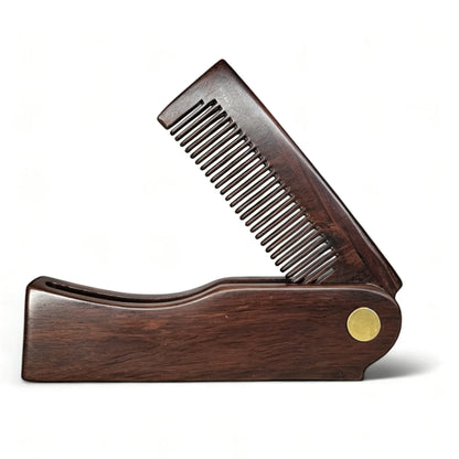 Folding Comb Premium Natural Dark Sandalwood Wooden