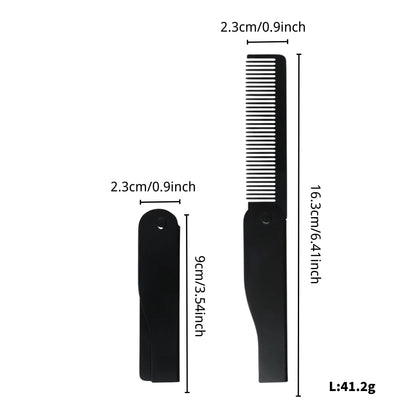 NEW Folding Stainless Steel Comb Men Retro Oil Head Combs