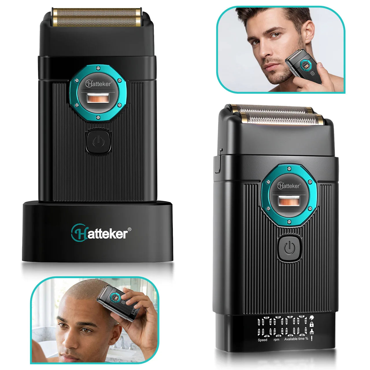 Hatteker Rechargeable Electric Head Shaver Razor