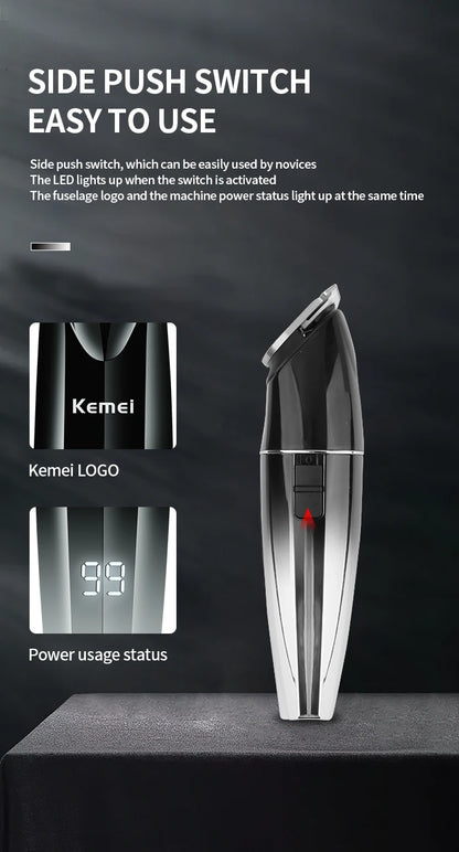 Kemei Cordless Hair Trimmer Professional Ceramic T Blade Clipper