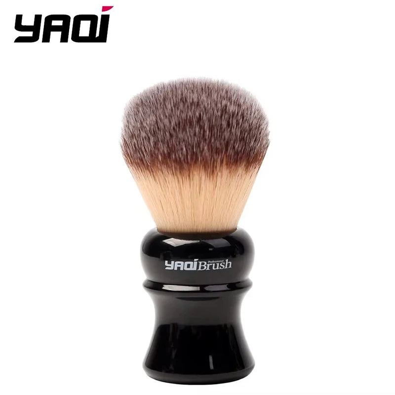 YAQI Mens 24MM Black Handle Yellow Synthetic Hair Knot