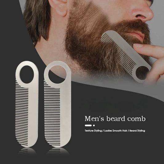 Stainless Steel Men's Beard Comb Portable Mini Oil Head Comb