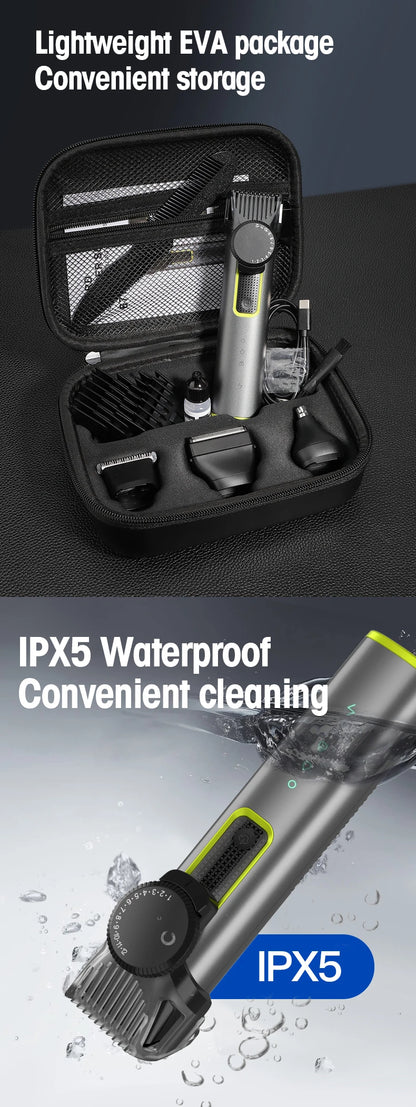 IRUIBEAUTY 4-in-1 Hair Trimmer Electric Hair Clipper IPX5