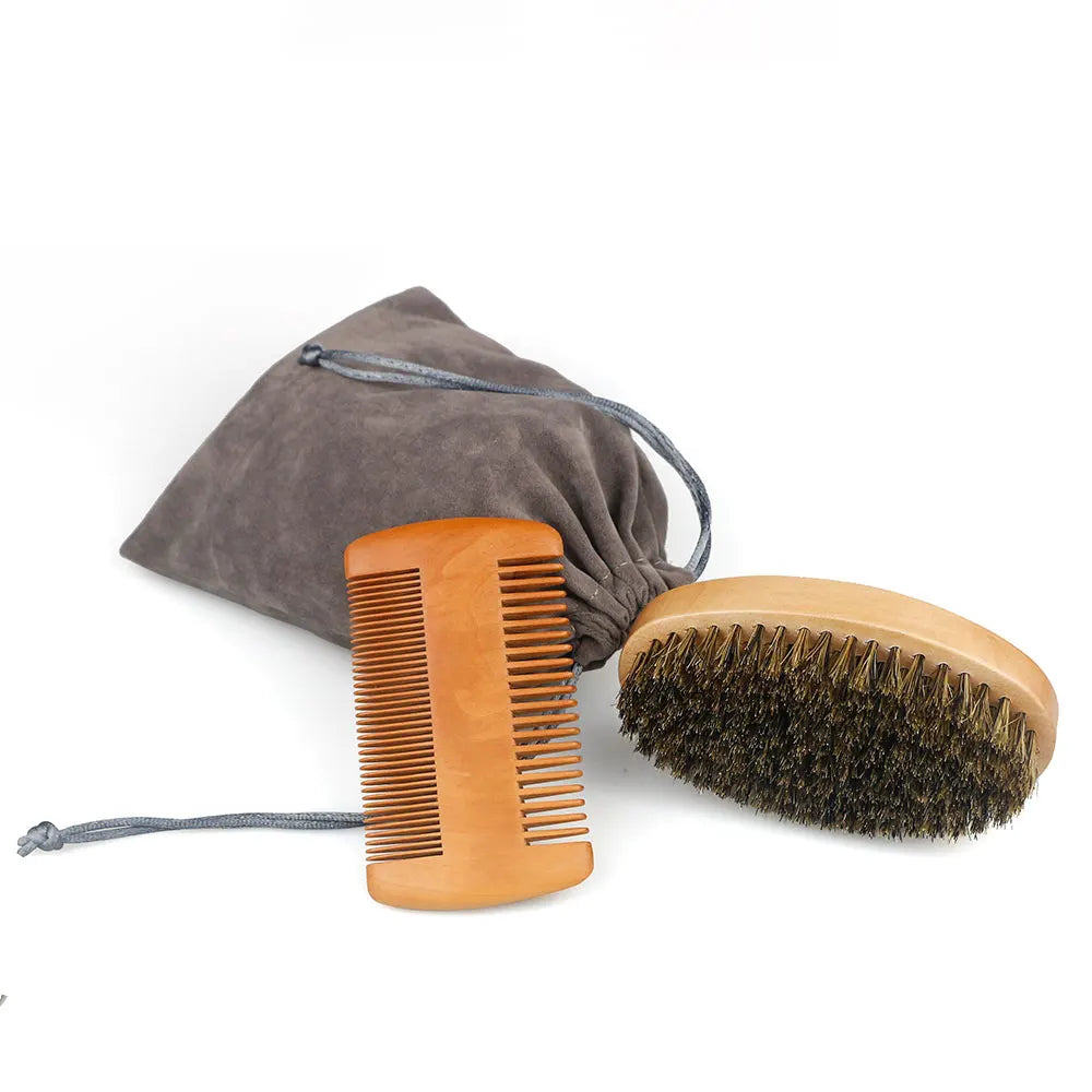 Boar Bristle Wood Beard Brush Hairdresser Shaving Tools