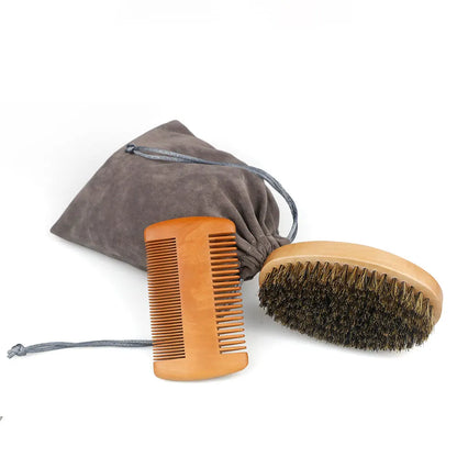 Boar Bristle Wood Beard Brush Hairdresser Shaving Tools