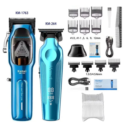 Kemei Hair Clipper Kit for Men Big Power 9000RPM KM-1763 KM-264