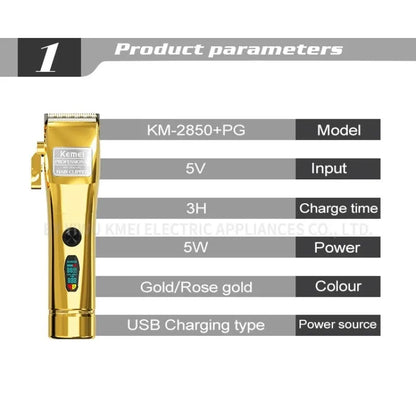 Kemei KM-2850+PG 2023 new metal electric hair clipper