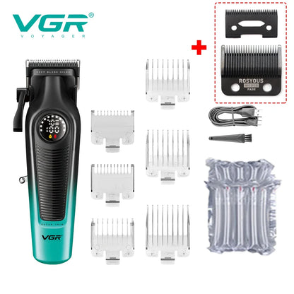 VGR 196 Professional Hair Clipper DLC Blade LED Display