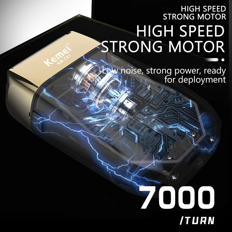 Kemei Electric Triple Blades Razor Rechargeable Barber KM-T91