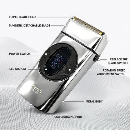 Kemei Beard Trimmer Professional IPX7 2 IN 1 KM-397