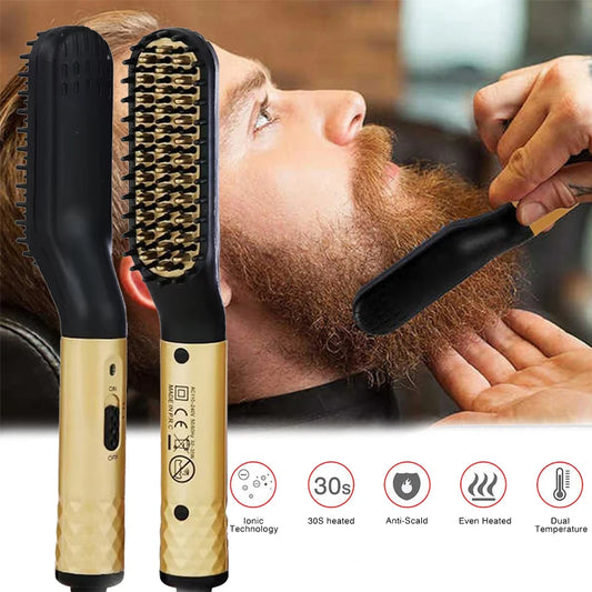 Electric Beard Comb Beard Curly Straight Hair Brush