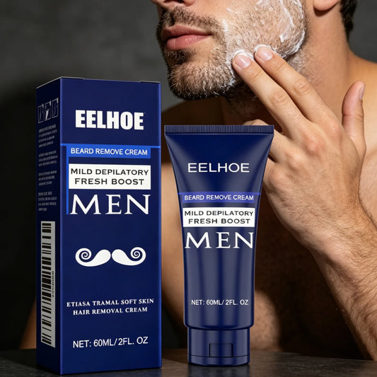 EELHOE Men Cream Gentle Painless Beard Remove Cream 60ml