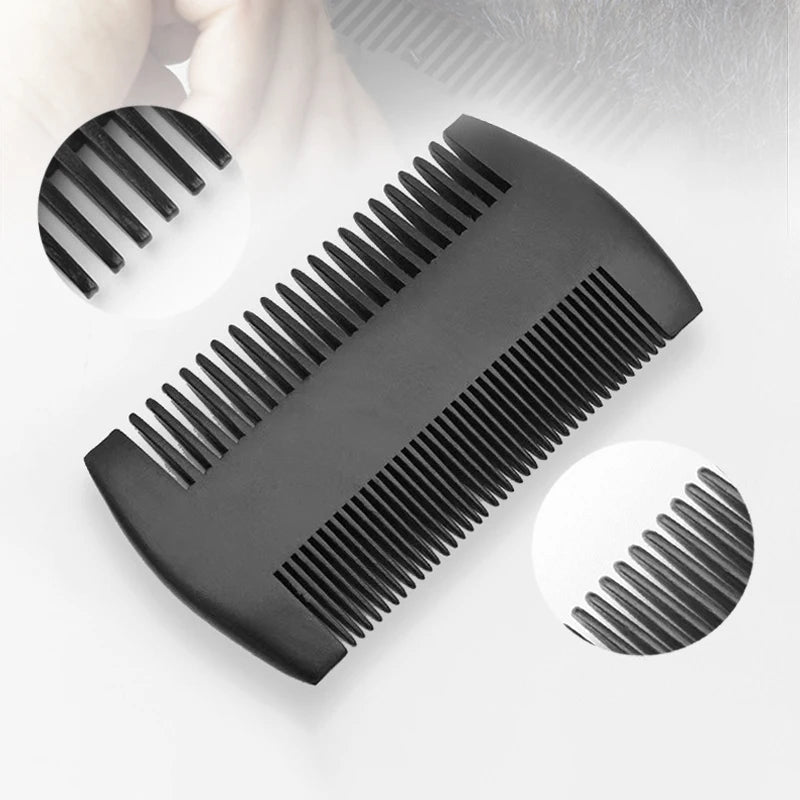 Professional Soft Boar Bristle Wood Beard Brush Comb Set