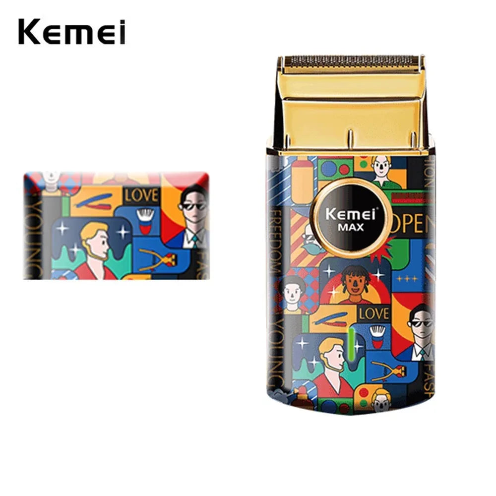 Kemei Uno Cordless Single Foil Shaver Style Craft Graffiti Professional