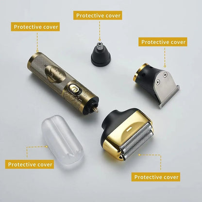 Men's 3-in-1 Electric Beard Grooming Kit Waterproof Trimmer Set