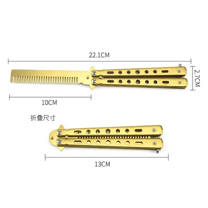 Foldable Comb Stainless Steel Butterfly Comb Beard Moustache