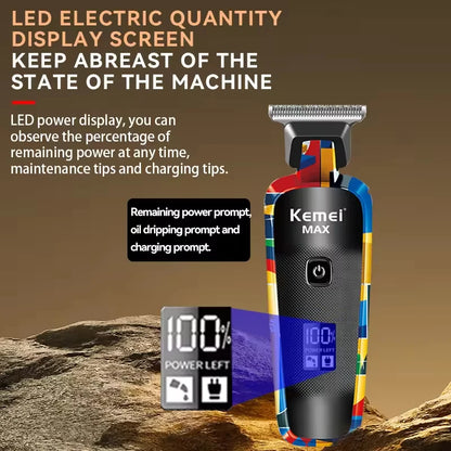 Kemei Rechargeable Graffiti Pattern Electric Hair Clipper