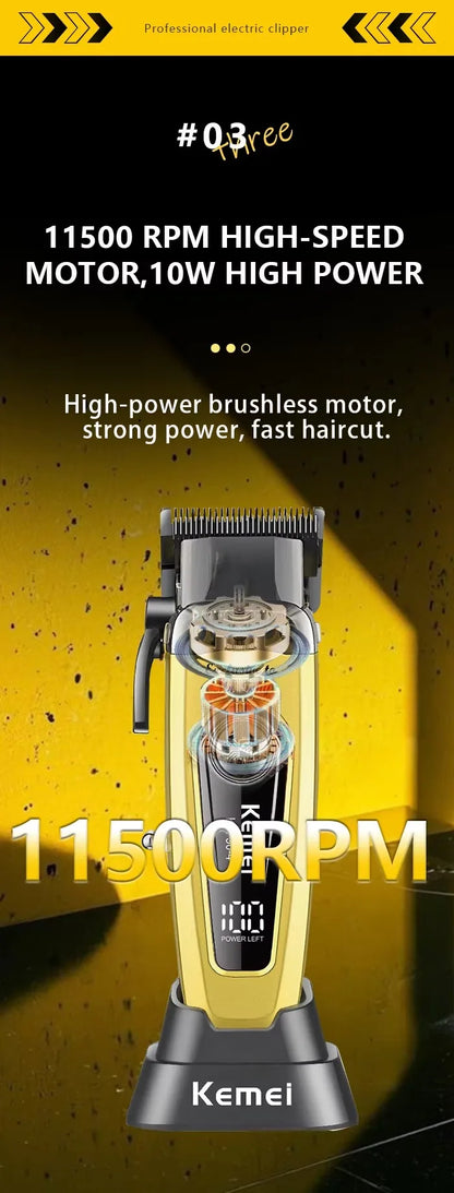Kemei Electric Clippers Professional Brushless Motor Hair Cut KM-90-4