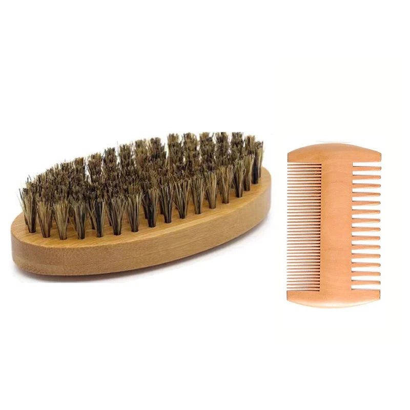 Men's Shaving Brush Set Boar Bristle Portable Barber