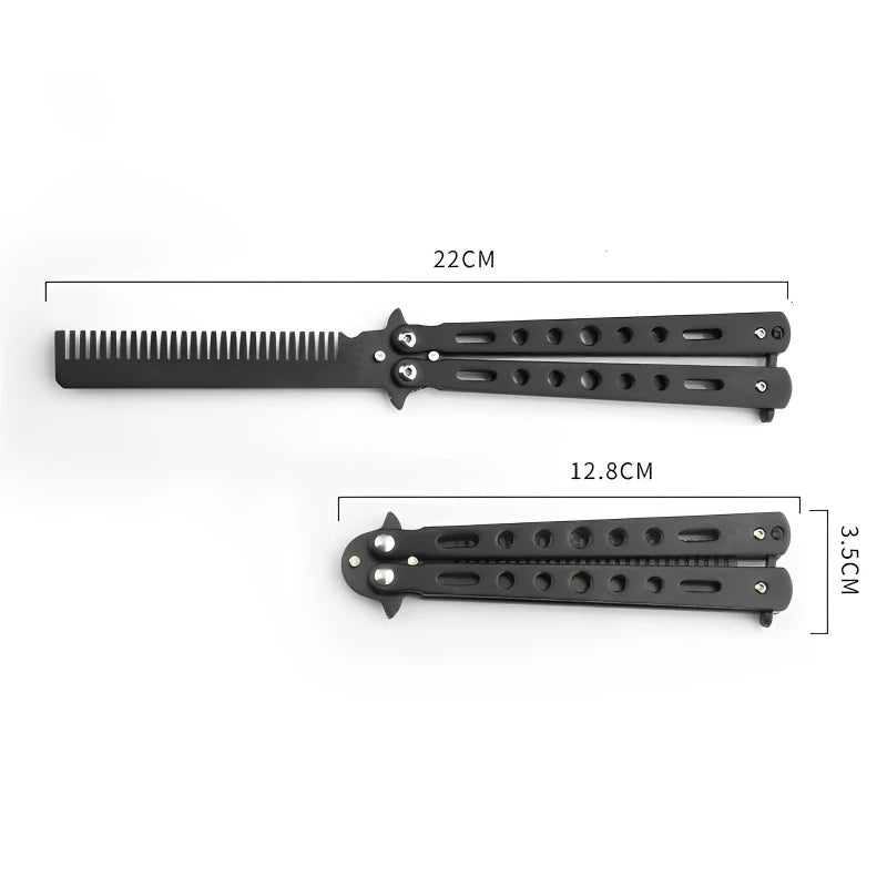 Foldable Comb Stainless Steel Practice Training Butterfly Comb