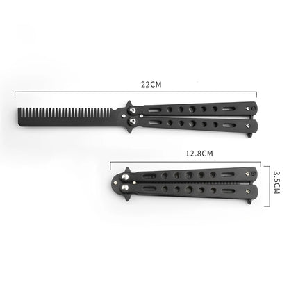 Foldable Comb Stainless Steel Practice Training Butterfly Comb
