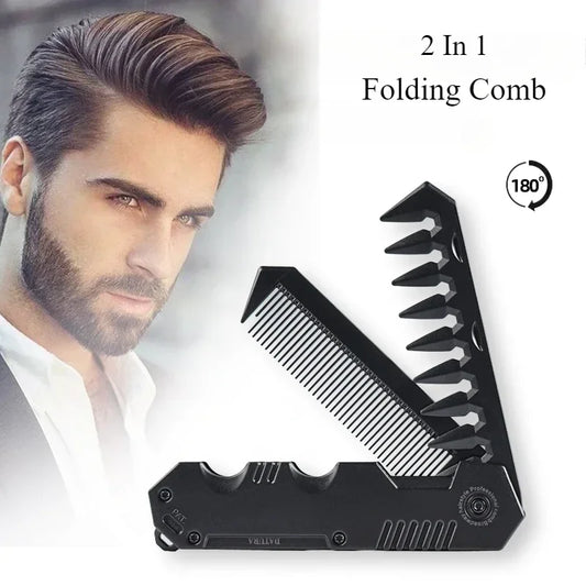 Multifunctional Pocket Folding Combs Plastic Wide Tooth