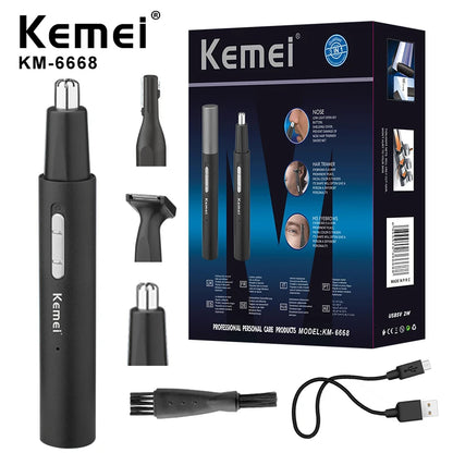 Kemei Pro Rechargeable Nose Hair Trimmer Pen Beard Grooming Kit