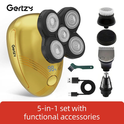Men's 5-in-1 electric shaver with 5 rotating blades set