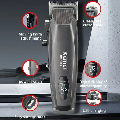 Kemei KM-1856 Professional Hair Clipper LED Display