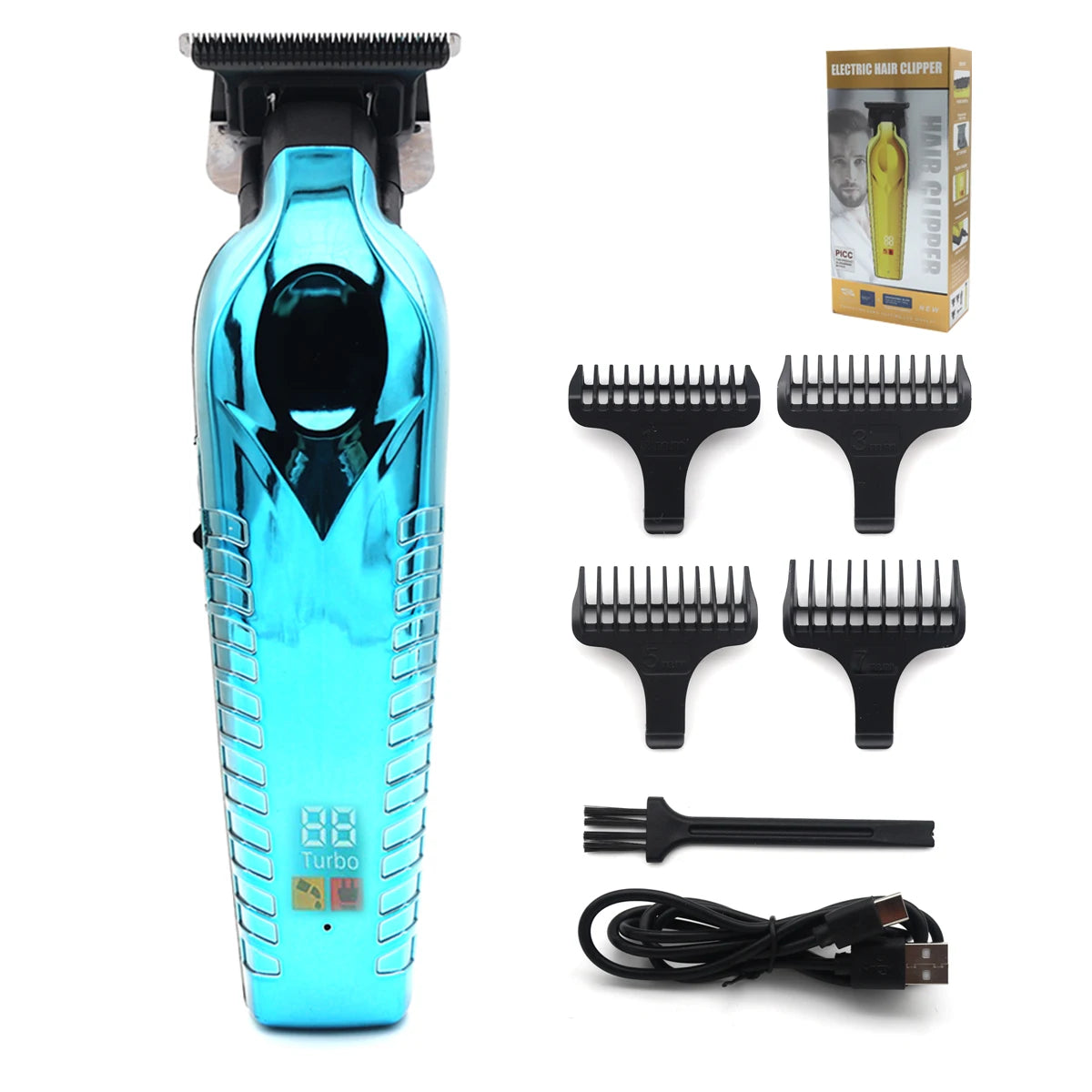 Hair Trimmer for Men Zero Gapped DLC TBlade Oil Head LED Display