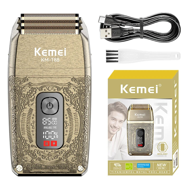 Kemei High Power Professional Men's Retro Metal Shaver