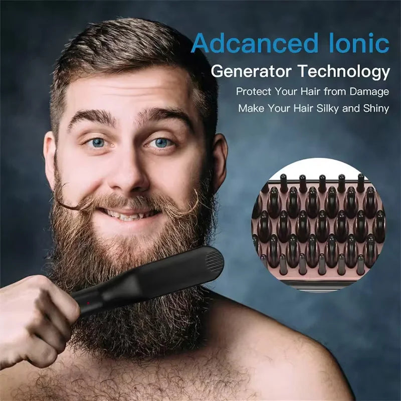 3 in 1 Quick heat Hair Beard straightener comb PTC heater