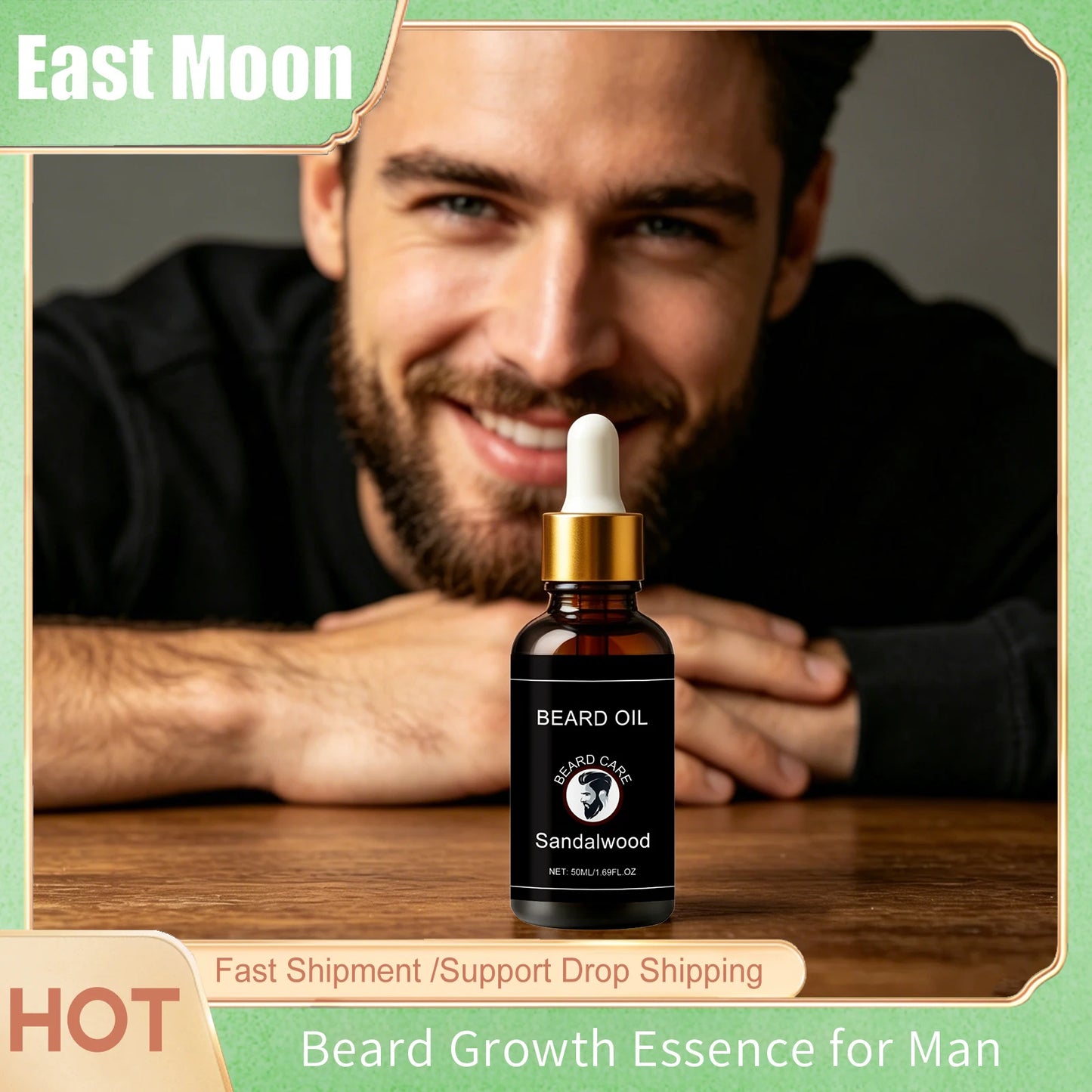 Man Sandalwood Beard Care Essential Oils Improve Growth