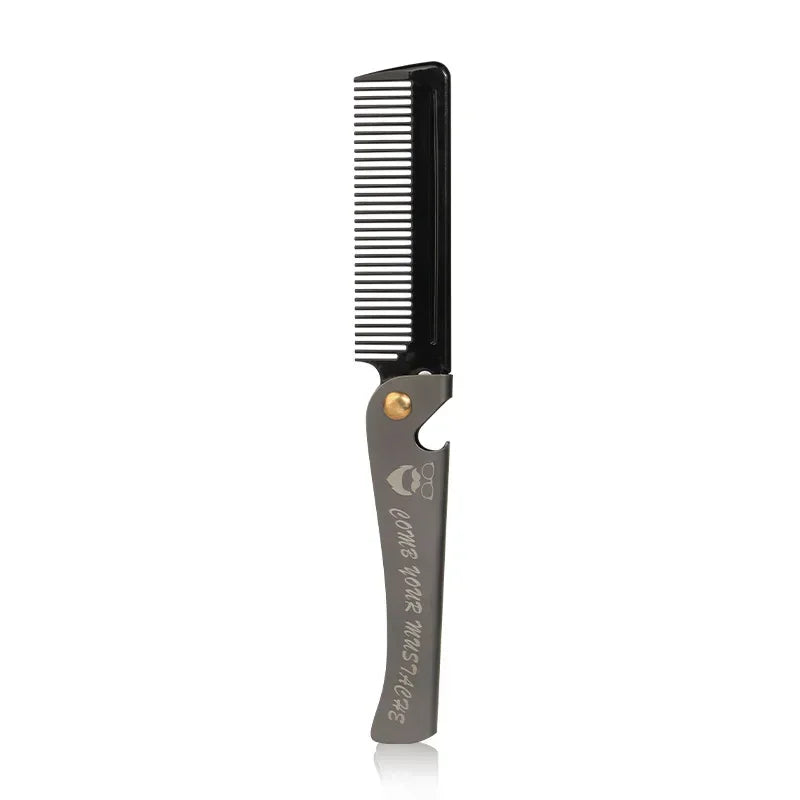 New Foldable comb Folding Pocket Clip Hair Moustache Beard Comb